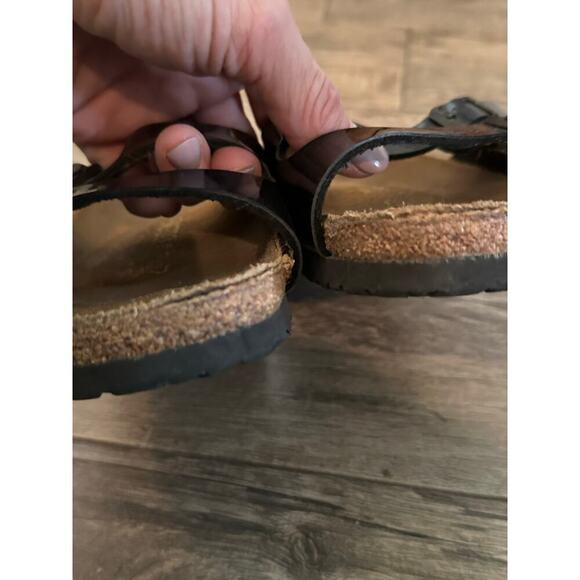 Birkenstock Black Patent Leather Ibiza Birko-Flor Sandals Size 38 - Picture 3 of 6